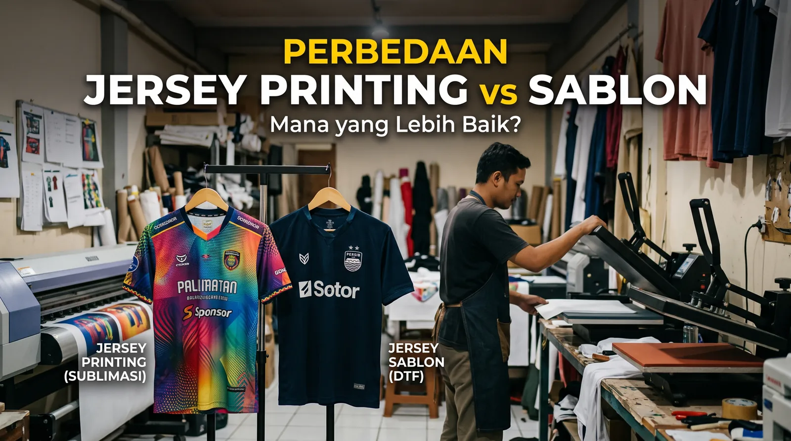 Ilustrasi perbedaan jersey printing dan sablon untuk panduan jersey printing Zipzip