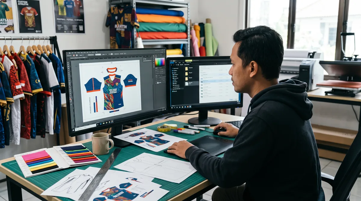 Detail proses produksi jersey printing untuk panduan jersey custom